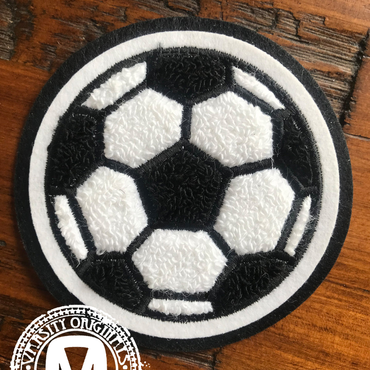 6-Piece Soccer Chenille Iron-On Patches - Sport Football Appliques For DIY Jackets, Hats, Bags, Clothes