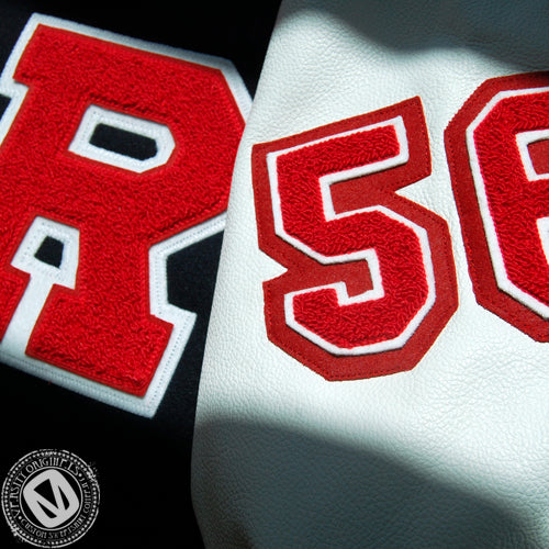 Green/White 3" Chenille Varsity Number Patches