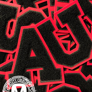 Black/Scarlet Red 6" Chenille Varsity Letter Patches