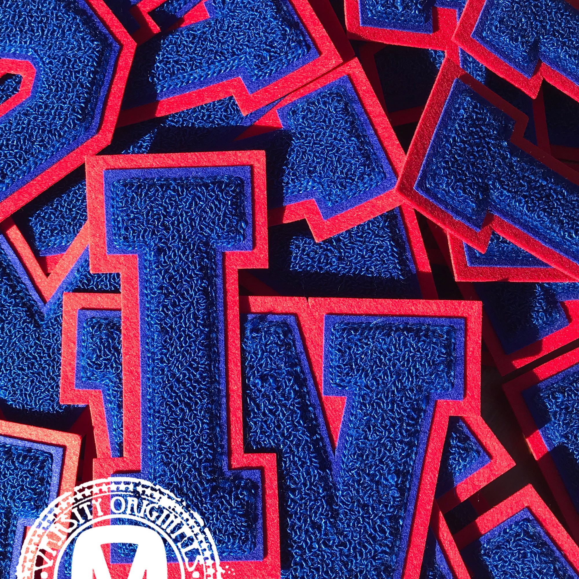 Royal/Red 6" Chenille Varsity Letter Patches