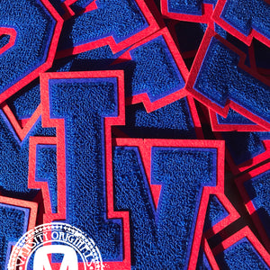 Royal/Red 6" Chenille Varsity Letter Patches