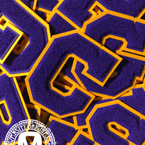 Purple/Gold 6" Chenille Varsity Letter Patches